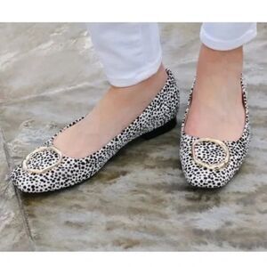 SOMETHING NAVY Lily Spotted Calf Hair Flats ladies size 9